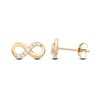9ct Yellow Gold on Silver Cubic Zirconia INFINITY Stud Earrings