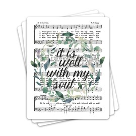 3PCs It is Well with My Soul Sticker Christian Floral Hymn Bible Verse Sticker Religious Scripture Waterproof Vinyl Stickers for Laptop Water Bottle Journal Decals Faith Gifts for Men Women 3"x2.4"