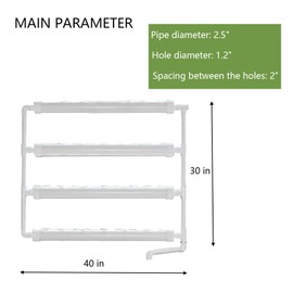 INTBUYING Hydroponics Growing System 36 Holes 4 Pipe Plant Site Grow Kit Hydroponic Gardening System Wall-Mounted Style with Water Pump, Nest Basket and Sponge