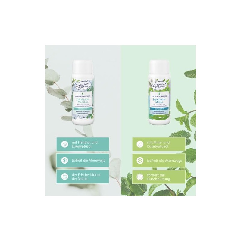 Dresdner Essenz Sauna Infusion Eucalyptus Menthol + Japanese Mint |