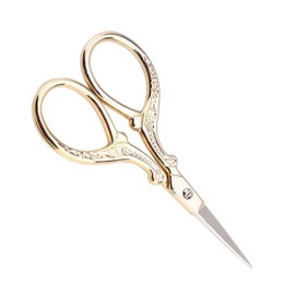 Tijeras de Coser Antiguas de Punto de Cruz DIY, Herramienta de Bordado de Tocador, Tijera Pequeña, Tijeras de Punto de Cruz de Crisis, Oro Pequeño (oro)
