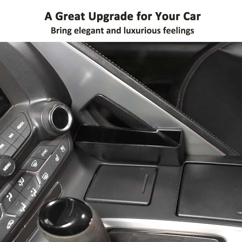 JONKOKO ABS Black Car Shifter Storage Box for Corvette C7