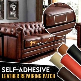 sofarefinish Self-Adhesive Leather Refinisher Cuttable Sofa Repair (Black, 8X12 in.)