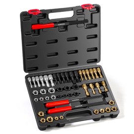 YISINIUTUO 49PCS Thread Chaser Set, Thread Repair Thread Chaser Kit Metric SAE Bolt Restorer File Nut Rethreader Automotive Wheel Stud Spark Plug Engine Bolt Holeson Standard Screw Threading UNC UNF