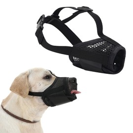Dog Muzzle Soft Mesh Muzzle - Adjustable Breathable Dog Muzzle, Dog Mask, Mouth Cover for Anti-Biting Anti-Barking, Allows Panting Drinking (Size XL (Snout 27-32CM))