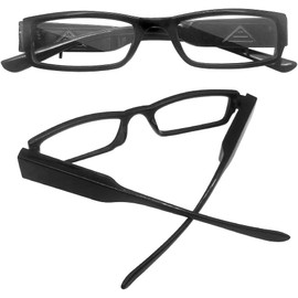 vs eyewear 12 Pcs Reading Glasses Led Lighted Readers in Sturdy Rectangular Plastic Frame (Black, 1.25, multiplier_x)