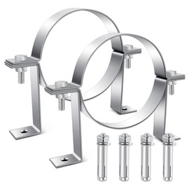 2 Pcs 6 Inch B Vent Wall Strap Round Gas Vent Pipe Strap,B Vent Wall Bracket,Adjustable Galvanized Rigid Spit Ring Hanger