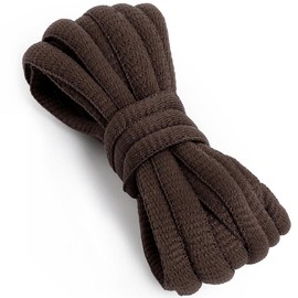 VSUDO 47" Oval Brown Shoe Laces for Sneakers, Half Round Athletic Basketball Shoelaces, Running Sport Shoestrings [1 Pair-Brown-120CM]