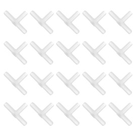 sourcing map 20Pcs Aquarium Air Valve Connectors, 3 Way Plastic Inline Tubing Non-return Valves for 4mm ID Airline Tubing Fish Tank Pond Air Line, White