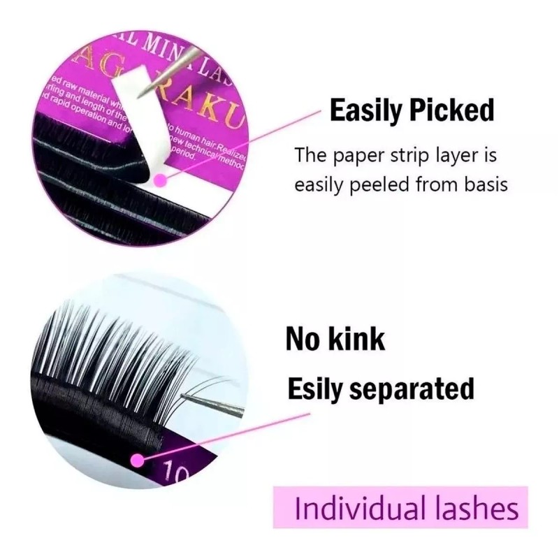 Veraly Extensiones Pestañas Mink Clásica Una Sola Medida 1 X