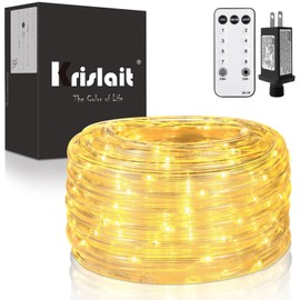 40ft 120 LED Heavy Duty Rope Lights, Indoor Rope Lights Plug in Outdoor Tube Lights for Garden, Patio, Party, Christmas, Clear (Warm White)