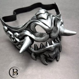 Ghost Japanese Samurai Warrior Devil Ghost Mask Cosplay Masquerade Mask Jaw Teeth Skul