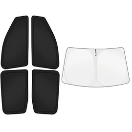 KUST Car Window Shades for Ford Ranger 2019-2025 4-Door Windshield Sun Shade Side Window Cover UV Block Privacy Protection Ranger Accessories Foldable Front Rear Full Set 5PCS