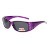 SA106 Womens Rhinestone Anti-glare Polarized Chic Narrow Rectangular Sunglasses Purple