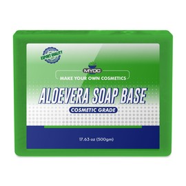 MYOC Aloe Vera Soap Base | Glycerine, Aloe Extract & Vegetable Oil | Melt & Pour Base for DIY Soap Making | Suitable for All Skin Types | 500g / 17.63 Oz