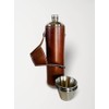 Birdie Bottle 12oz Brown Flask with 4 Shot Glasses for