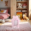 ZhangyiHot Pink Cute Plush Photocard Holder with Keychain, Cartoon Bear