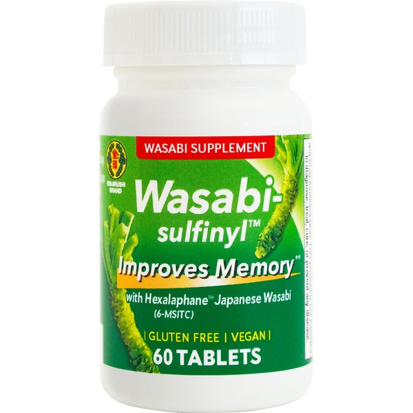 KINJIRUSHI BRAND Wasabi Sulfinyl Supplement with Hexalaphane Japanese Wasabi (6-MSITC)