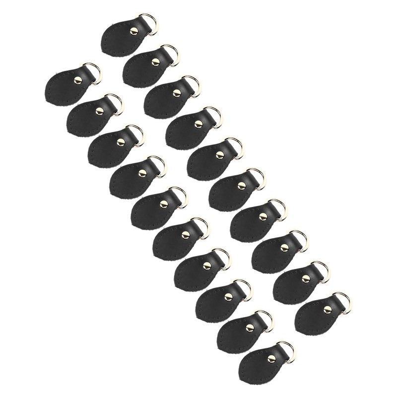 20 Sets Leather D Rings for Purse Genuine Leather D