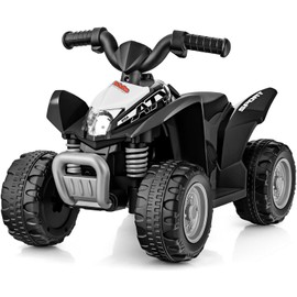 OLAKIDS Kids Ride On ATV, 6V Electric Vehicle for Toddlers, 4 Wheeler Battery Powered Motorized Quad Toy Car for Boys Girls with LED Lights, Horn (Black)