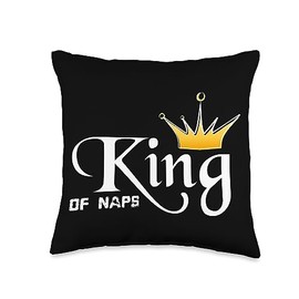 King of Naps Throw Pillow