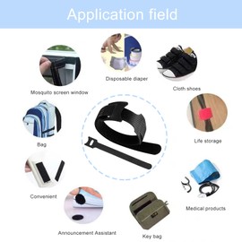 Nutabevr Pack of 60 145 mm Black Reusable Velcro Cable Ties, Cable Velcro Strap with Buckle, Adjustable Cable Velcro Straps for Attaching PC Cable, TV Cable and Desk Organisation