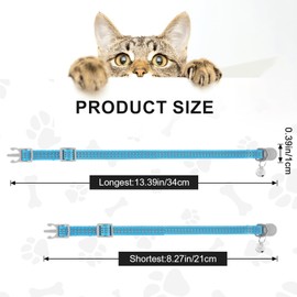 5 Pack Reflective Cat Collar Breakaway with Bells Adjustable Pet Kitten Collars Cute Safety Buckle Cat Collar Pet Supplies Stuff Accessories for Girl Cats Male Cats Puppies Small Dogs