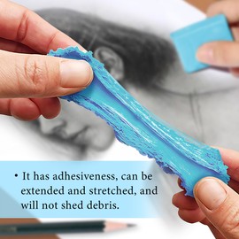 Smilo 8 PCS Kneaded Erasers, Colorful Moldable Sketching Eraser with Case, No Smudge, Large Size for Artists, Students, and Professionals