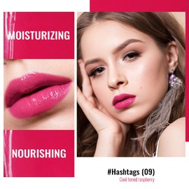 Oulac Moisturizing Shine Rose Pink Lipstick for Women, 2 in 1 Tinted Lip Balm for Winter, Hydrated Juicy and Glossy Lip Color for Dry, Cracked and Chapped Lips, Vegan 2.2g/0.07oz (09)