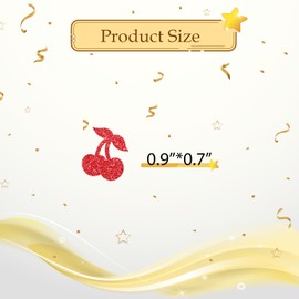 100pcs Cherry Confetti, Red Glitter Sweet Cherry Table Confetti for Baby Shower, Cherry Paper Scatters, Wedding/Fruit Themed 1st Birthday Party Table Decoration