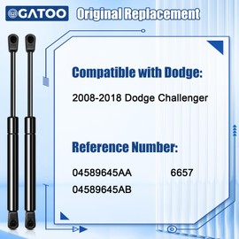 Rear Liftgate Hatch Lift Supports Struts Compatible with Dodge Challenger 2008 2009 2010 2011 2012 2013 2014 2015 2016 2017 2018 Trunk Gas Shock Spring, Replace 04589645AA 6657(2 Pcs Set)