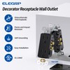 ELEGRP Decorator Receptacle, 15A 125V Standard Electrical Wall Outlet, 2