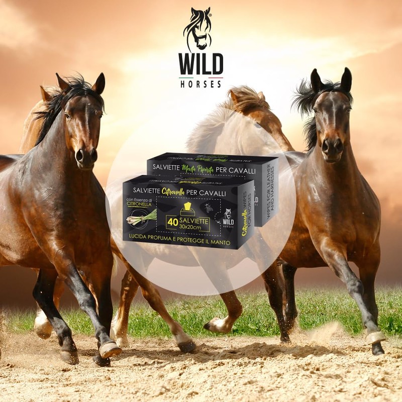Wild Horses | Salviette Detergenti per Cavalli, Ideali per Lucidare,