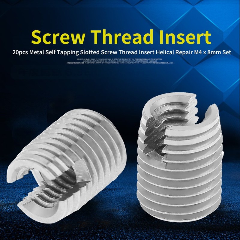 Oumefar 20pcs Self Tapping Thread Insert M4 x 8mm Self