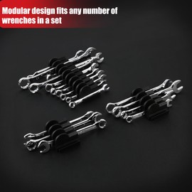 DEHOYI 12 pcs Modular Wrench Organizers for Tool Drawers - Wrench Rack with Metric & SAE Labels, Perfect Tool Storage Holder. Gift for father, brother and boyfriend (12pcs-Black)