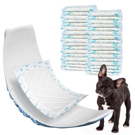MICOOYO Dog Diaper Liners, Dog Diaper Pads, Disposable Dogs Booster Pads for Puppy, Belly Band Dogs Diapers Liners Male Doggie Diapers Inserts (Blue, M, 50Count)