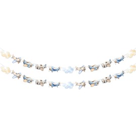 Blue Airplane Garland Banner for Travel Airplane Party Adventure Party Decorations