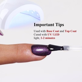 Glitter Gel Polish, Dark Purple Pearl Glitter Nail Gel Polish Sparkle Shimmer Summer Rainbow Soak Off LED UV Gel for DIY Manicure 0.5 Fl Oz