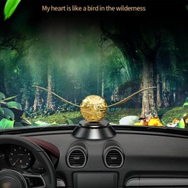 Kwak's Solar Car Air Fresheners,Solar Car Air Freshener with Swinging Wings for Car Interior Autorotation Decoration Accessories(Gold)