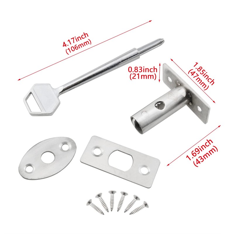 HJGarden Stainless Steel Fire Door Hidden Manager Tubewell Key Mortise