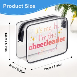 Cheerleader Gifts Cheer Makeup Bag Cheerleader Gifts for Teen Girls Women Cheer Team Inspirational Gift Cheerleading Gift for Cheer Sister Friends Christmas Birthday Gift Clear Cosmetic Toiletry Bag