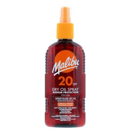 Malibu Wasserabweisendes, nicht fettendes Trockenöl mit mittlerem Schutz, Sonnenspray, LSF 20, 200 ml