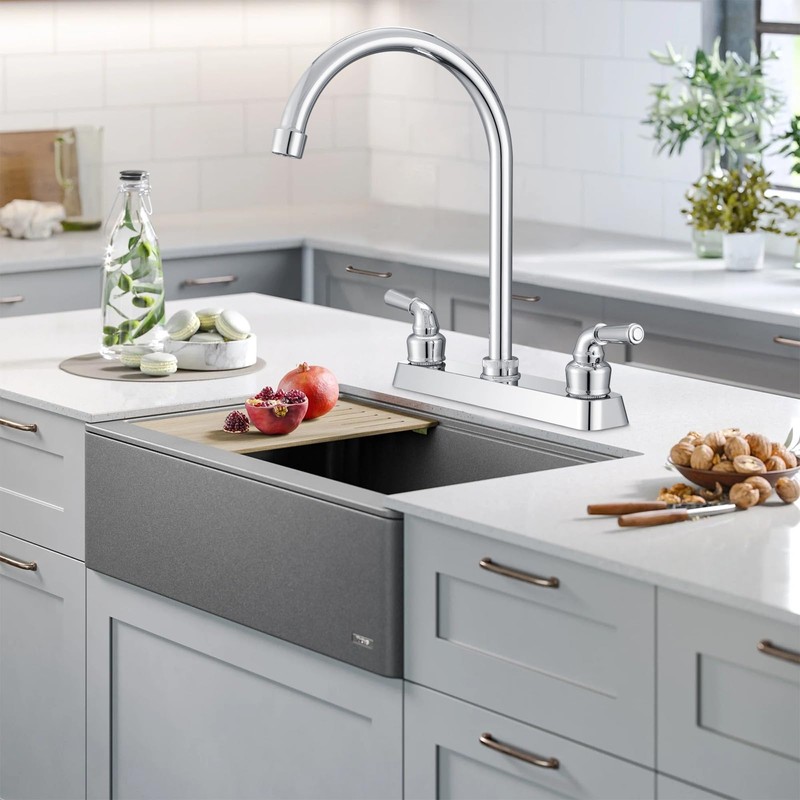 ABS Kitchen Faucet 8" Main Body,Non-Metallic RV Kitchen Faucet 360°