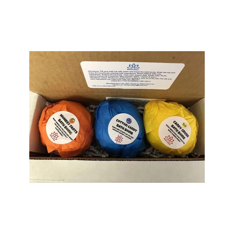 Relaxcation 3 Large Bath Bombs for Kids with Surprise MARIO