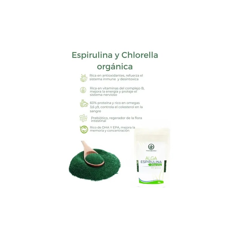 Alga Espirulina+chlorella En Polvo 100 G 3 Pack