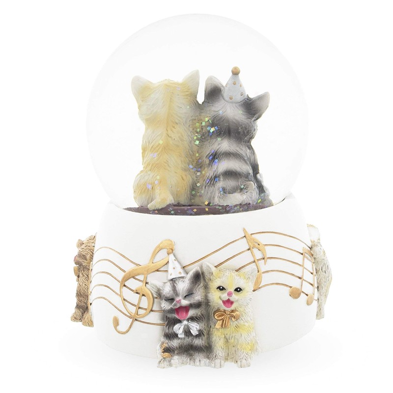 BestPysanky Singing Cats Party Snow Globe