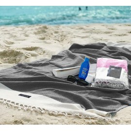 Noileon Sauna Towel, Hammam Towel, Beach Towel, Bath Towel, Shower Towel, Spa Yoga Sauna Towel, Women and Men, Peshtemal, 100% Turkish Cotton, 100 x 180 cm, Black