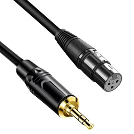 XLR-Kabel, 3,5 mm Klinkenstecker, Stereo, weiblich auf Mini-TRS-Klinkenstecker, für Camcorder, Telefon, DSLR-Kameras, Lautsprecher, Recorder, Computer, Mixer – 1 Meter