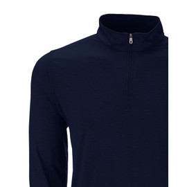 Vantage Apparel Men's Collegiate Premium Lightweight Stretchy Team Color 1/4 Zip Pullover, Auburn Tigers, Navy, Large