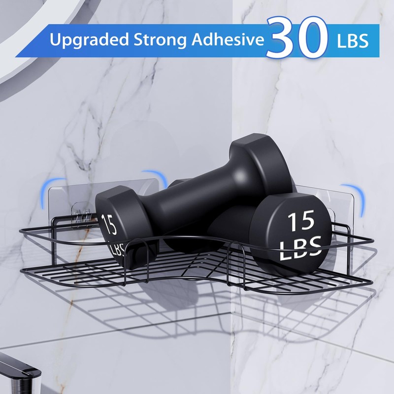 Moonlit Pond Corner Shower Caddy, 2 Pack Adhesive Shower Corner
